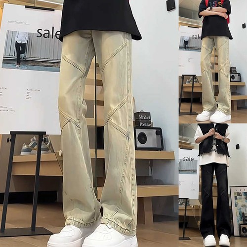 Men flare pants straight - men, slim