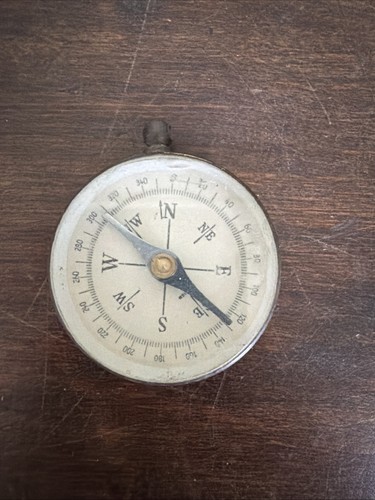 Vintage brass pocket compass - vintage,