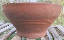 Large Vintage Italian Terracotta Bowl Planter Pot Stamped EV 35 