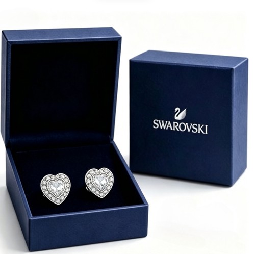 Swarovski angelic heart studs - angelic,