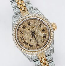 Ladies Rolex Datejust with Full Diamond Dial, Bezel, Shoulders and Bracelet!