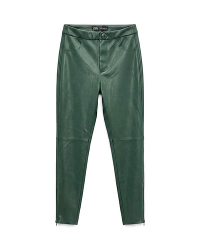 Zara green faux leather high - green,