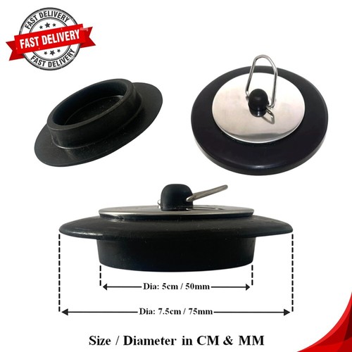 50mm chrome rubber bath sink - 50mm,