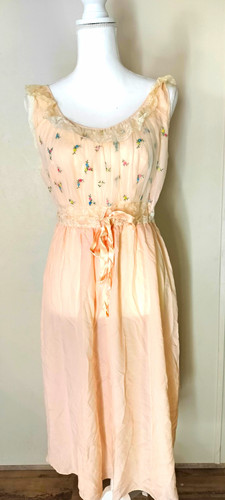 Gayla vintage pink nylon slip - pink,