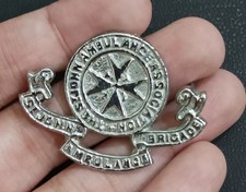 Vintage St John Ambulance Association & Brigade Badge – Enamel Silver Tone