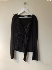 Michael Ambers Women's Rouched Black Top Size 10 In Very Good Used Condition