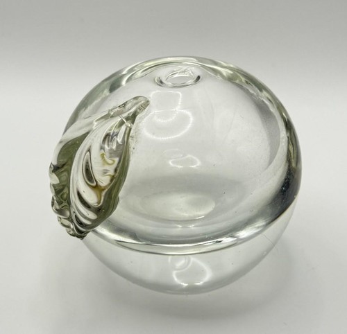 Vintage clear art glass apple - clear,