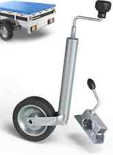 New Heavy Duty Caravan Jockey Wheel & Clamp 48MM Trailer Plastic Rim Wind Handle