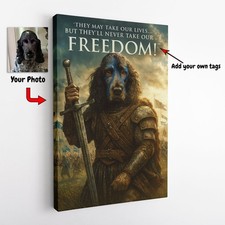 BRAVEHEART Custom Cat Dog Pet Portrait Canvas Print Present Picture Birthday