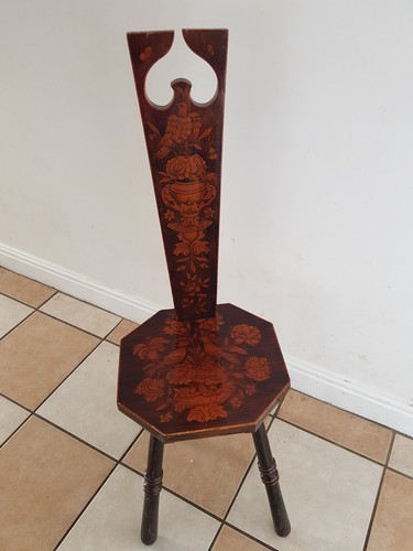 Inlaid spinning wheel - , chair