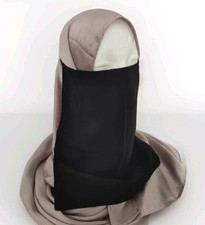 High Quality Black Elastic Half Niqab Nikab Soft Touch Breathable Face Veil