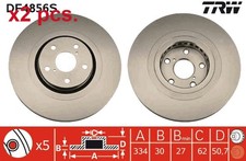 X2 PCS FRONT / BRAKE DISC ROTOS X2 PCS SET DF4856S TRW I