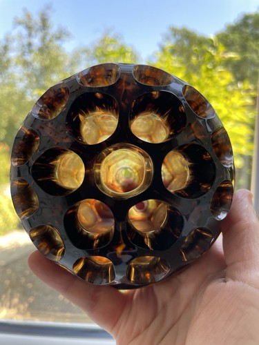 Vintage amber coloured glass - coloured,