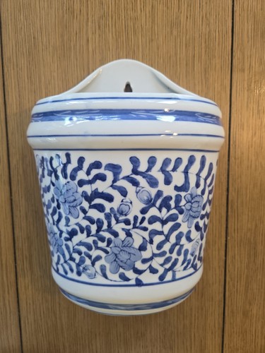 Blue and white - white, flowered