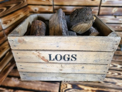 Log basket fire wood storage - log,
