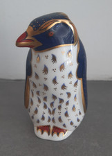 Royal Crown Derby Paperweight Gold Stopper Rockhopper Penguin