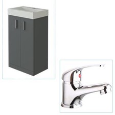 Bathroom Cabinet Vanity Unit Sink Basin Storage Corner Cloakroom Free Standing