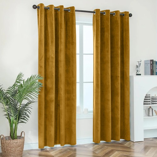 Plain velvet blackout curtains - blackout,