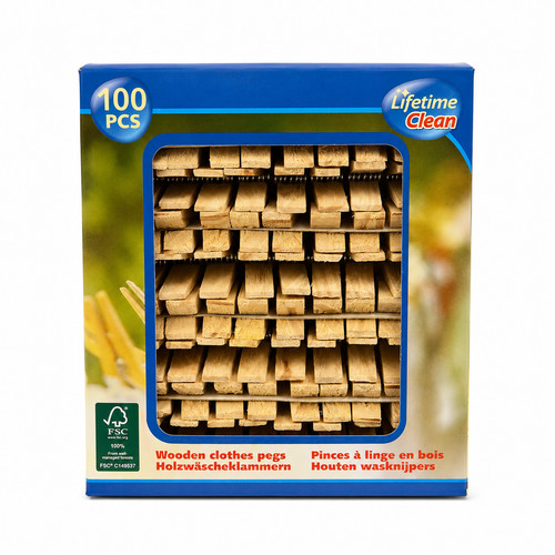 100 wooden clothes - 100, pegs