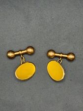 Antique 15ct Yellow Gold Oval Cufflinks – Elegant & Timeless
