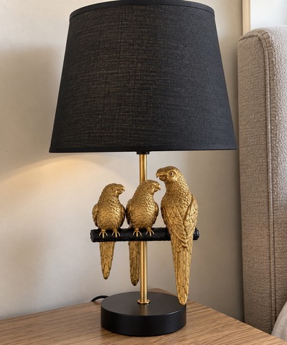 Hestia gold parrot table - gold, lamp