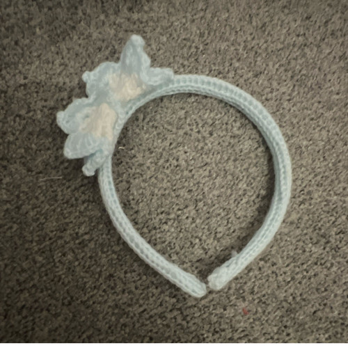 White padded fabric lace bow - fabric,