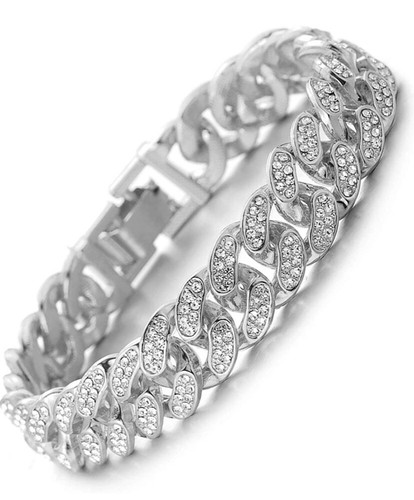 Silver bracelet cuban chain - silver,