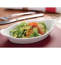 6X Olympia Whiteware Oval Eared Dishes 204Mm White Porcelain Serving Crockery