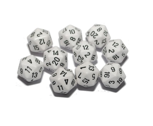 Poly dice white d20 - poly,