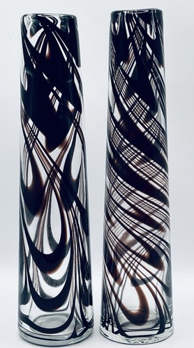 Tall pair vintage art glass - pair,