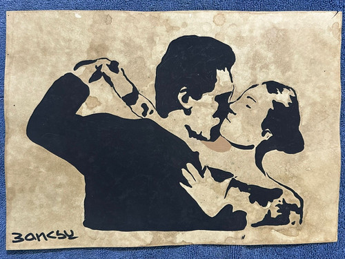 Banksy drawing and painting - drawing,