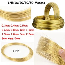 1-50M Dia 0.3mm to 5mm H62 Brass Wire Craft Wire Brass Jewelry Wire Uncoated DIY