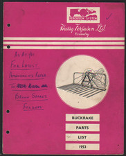 1953 Original Ferguson Buckrake Illustrated Parts List