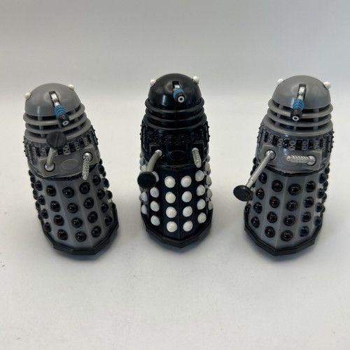 Plastic pull back daleks - plastic, x3