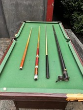 Pool Snooker Billiards Table With 3 Pool Cues, Adjustable Feet and Foldable Legs