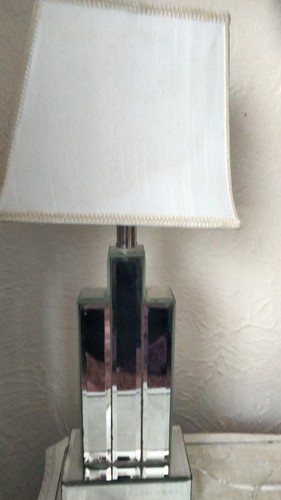 Tall mirror glass lamp - glass, lamp,