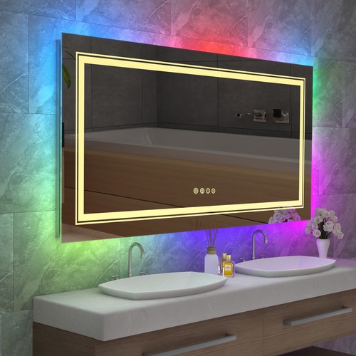Large led bathroom mirror with - bathroom,
