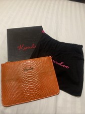 Kandee Orange Clementine Gold Clutch Bag
