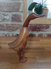 DCUK Cute Wooden Carved Duck Figurine 30cm High