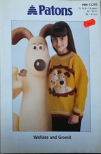 Orig Patons Dk Childs Wallace  & Gromit Sweater 26"-32" Knitting Pattern  2210