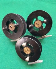 Three Vintage Pownall of Yarmouth Drag Oil 5'' Sea Fishing Centrepin Reels