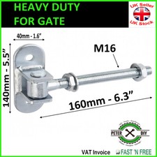 GATE HINGE Heavy Duty M16 Galvanised Gate Door ADJUSTABLE FOR BOLTING
