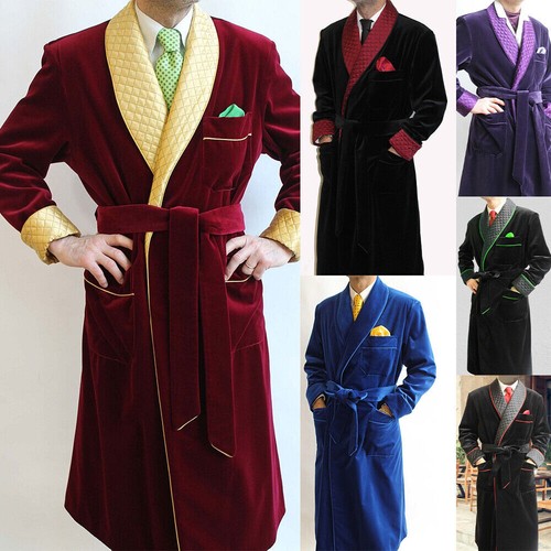 Quilted velvet robe - quilted, men