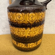 Large Mid Century 1970’s West German Scheurich Brown 15” Lava /Vase Jug No489-39