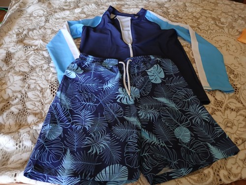 Boys swim set - leaf, trunks