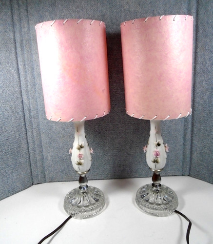 Vtg pair white porcelain - white,
