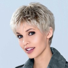 Women's Fashion Short White Blonde Straight  Synthetic Wig Natural As Real Hair
