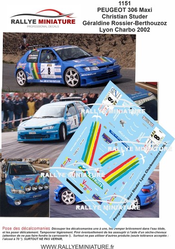 Decals ref 1151 - 1/43, peugeot