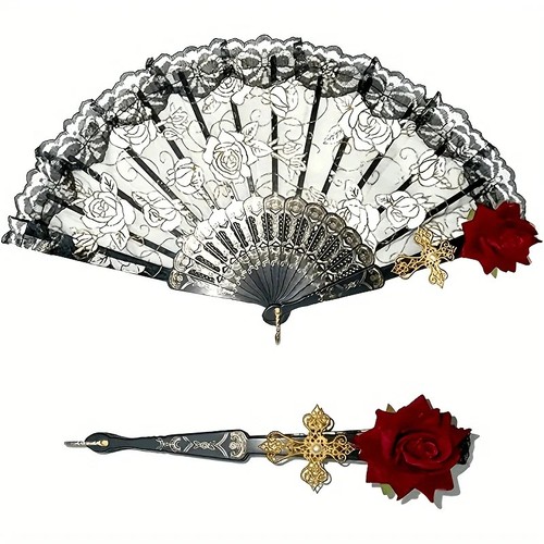 Vintage spanish lace folding - lace,