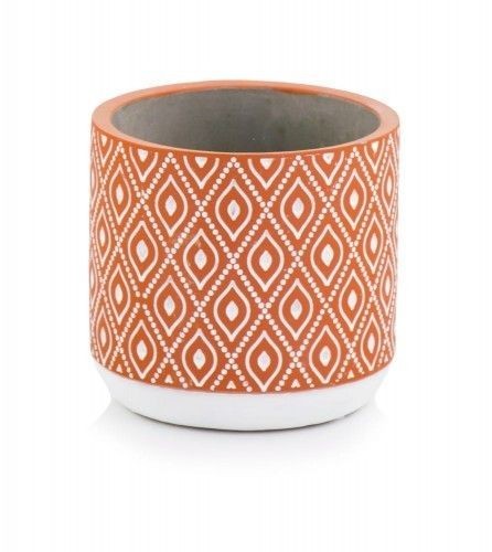 Concrete flower pot - flower, cylinder